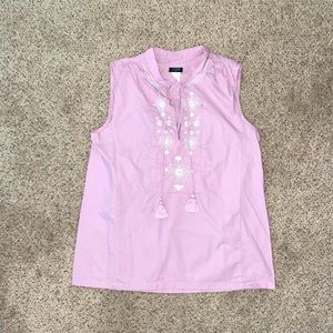 JCREW WOMENS SIZE 4 SOFT PINK TANK TOP CLASSIC V NECK BLOUSE